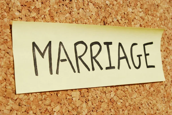 Marriage keyword on a cork board — Stock Photo, Image