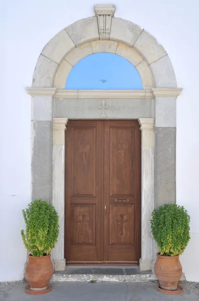 Entrada da igreja grega — Fotografia de Stock