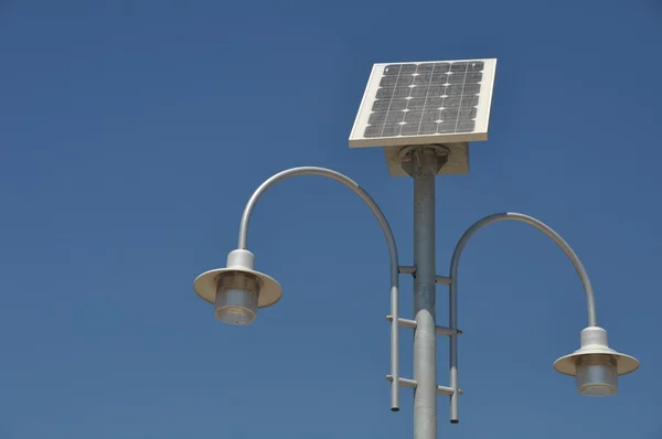 Solar powered lamp post — Stock Photo, Image