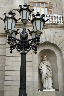 Statue and streetlight clipart