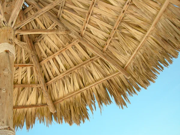 Beach bamboo umbrella — Stock Photo, Image