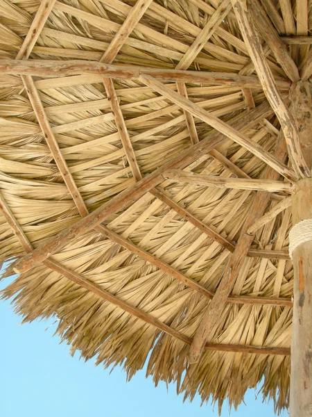 Beach bamboo umbrella — Stock Photo, Image