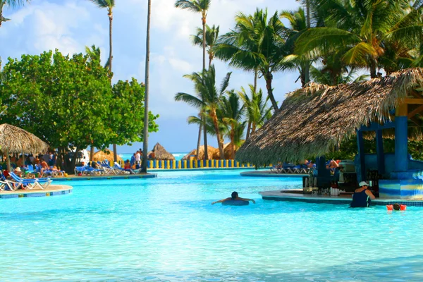 Bar bij het tropische zwembad — Stockfoto