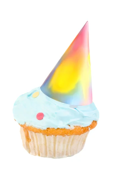 Cupcake chapéu de aniversário — Fotografia de Stock