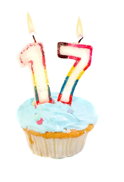 Diecisiete cumpleaños cupcake —  Fotos de Stock