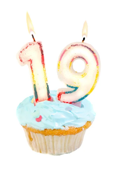 Nineteeth verjaardag cupcake — Stockfoto