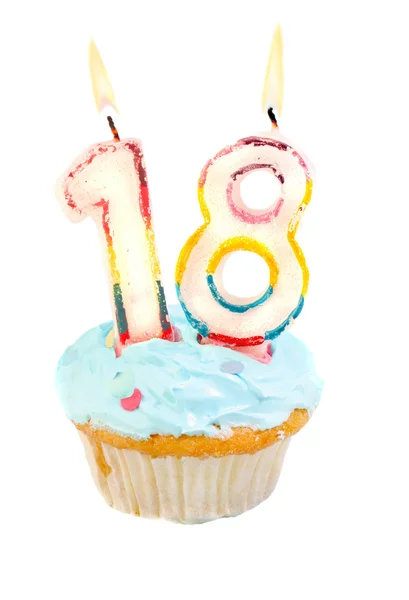 Achttiende verjaardag cupcake — Stockfoto