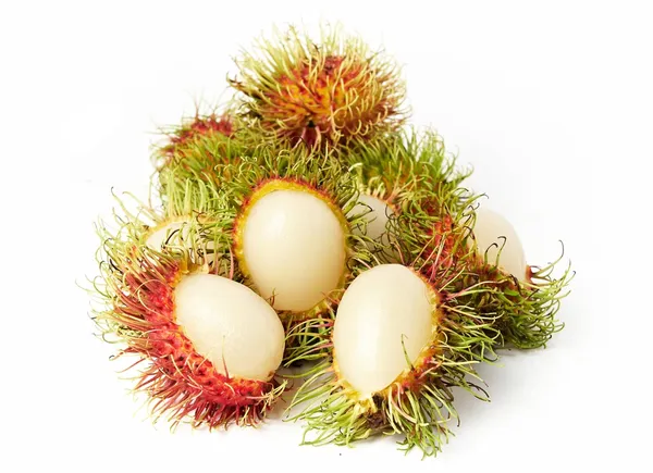 Tajski owoce egzotyczne rambutan lub organizacji pozarządowych — Zdjęcie stockowe