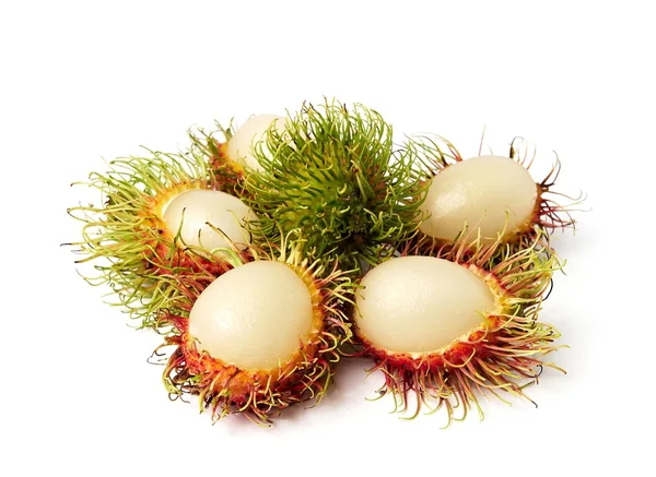 Exotiska thailändska frukter rambutan eller icke-statlig organisation — Stockfoto