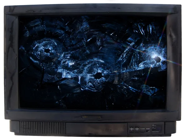 Vidro quebrado TV — Fotografia de Stock
