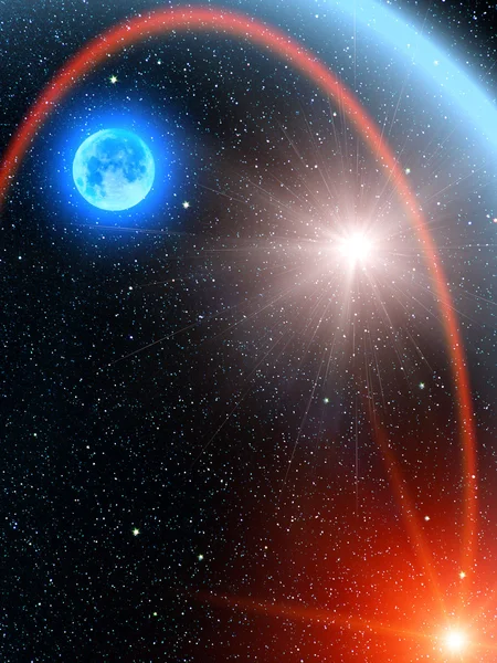 Gwiazdy niebo słońce komety — Zdjęcie stockowe
