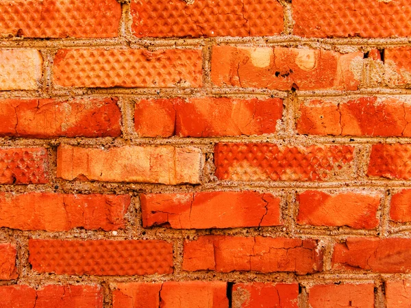 Parede tijolo barro vermelho — Fotografia de Stock