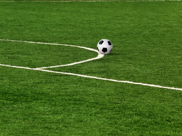 Bola de couro de futebol — Fotografia de Stock