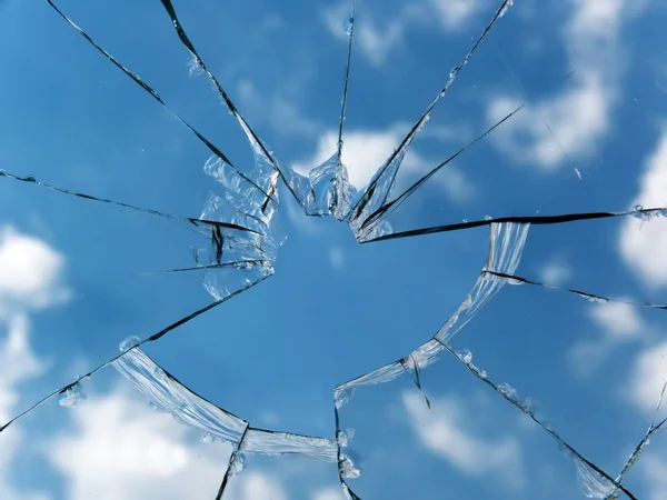 Vidro janela quebrada — Fotografia de Stock