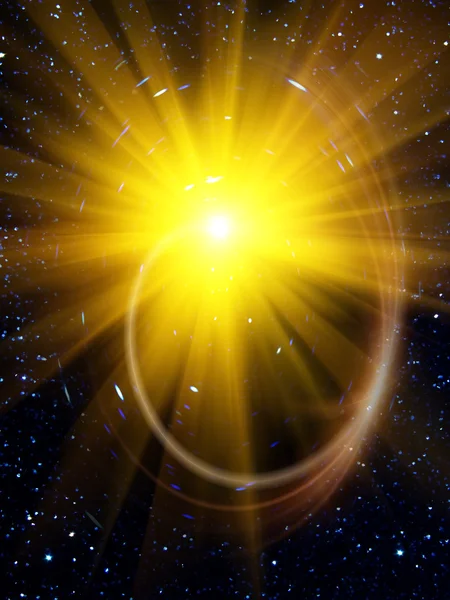 Güneş gökyüzü yıldız — Stok fotoğraf