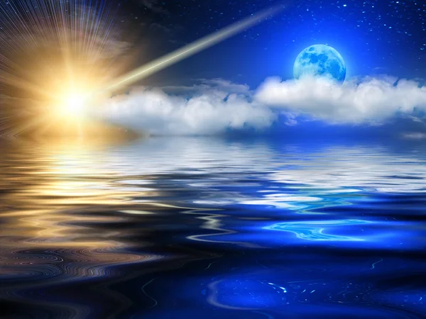 空の雲の海の流星obloha mraky moře meteor — Stock fotografie