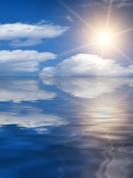 Zonsopgang zon hemel zee — Stok fotoğraf