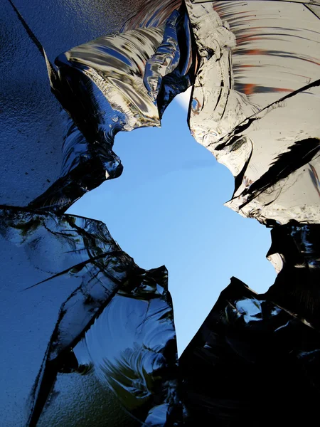 Cam kırık parçalanmak çatlaklar — Stok fotoğraf