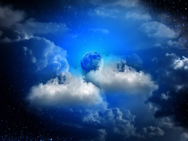 Cielo nuvole Luna — Foto Stock