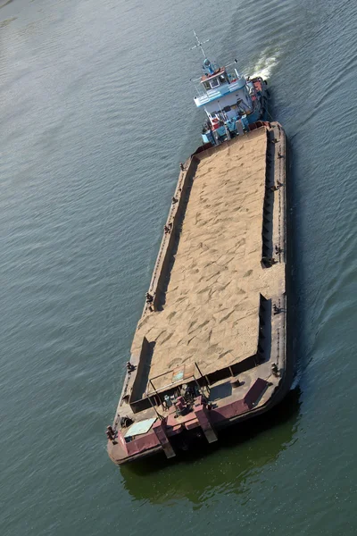 stock image Vessel floats river