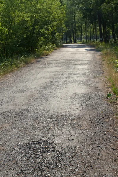 Estrada velha madeira asfaltada — Fotografia de Stock