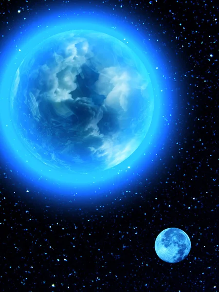 Niebo ziemi orbitę satelity księżyca — Zdjęcie stockowe