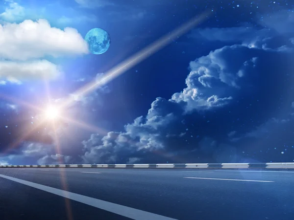 Mond Himmel Wolken Komet — Stockfoto