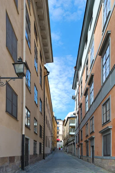 Sztokholmie. Wąska ulica — Zdjęcie stockowe