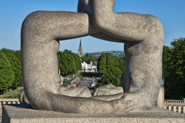 Detalhe da escultura em um parque de Oslo — Fotografia de Stock