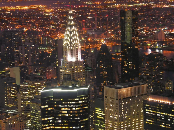 Noční pohled na new york city — Stock fotografie