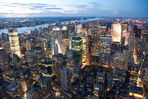 New York City på natten — Stockfoto