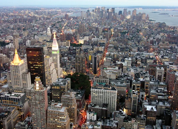 Nacht uitzicht van new york city — Stockfoto