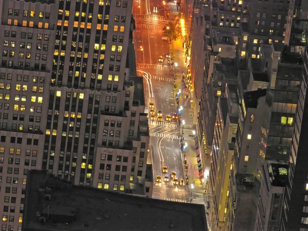 纽约城的夜景 — 图库照片