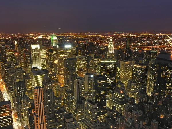 Ночной вид на Нью-Йорк — стоковое фото