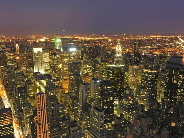 Vista noturna da cidade de Nova York Imagem De Stock