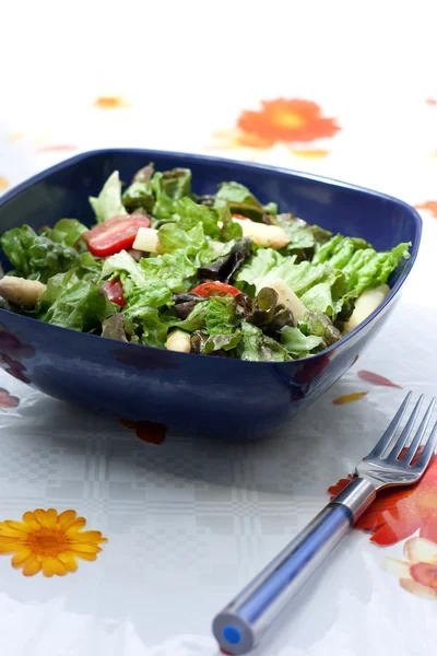 Летний салат со спаржей и помидорами — стоковое фото