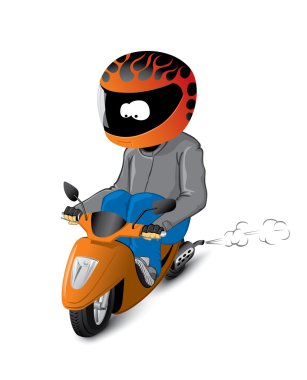 Biker on the scooter clipart