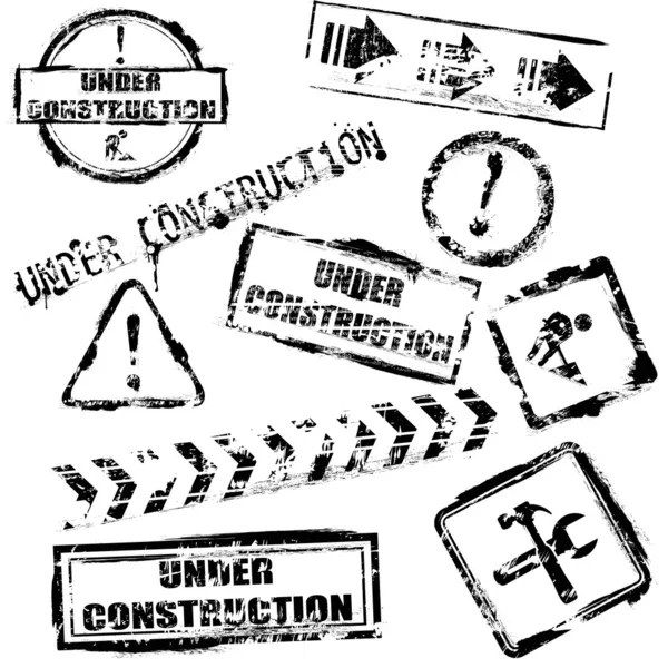En construcción sellos — Archivo Imágenes Vectoriales