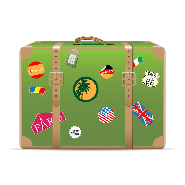 ビンテージ旅行スーツケース — ストックベクタ