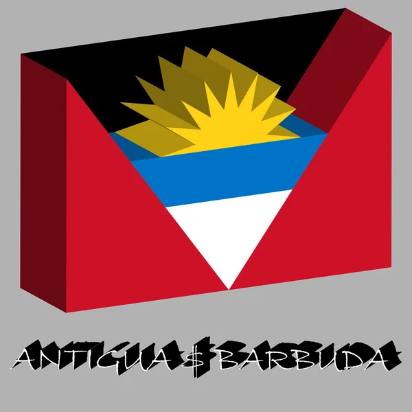 Antigua and barbuda 3d flag — Stock Vector