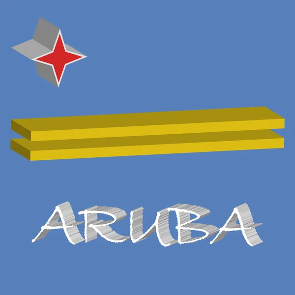 Aruba 3d flag — Stock Vector