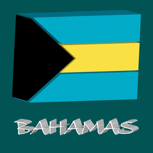 Bahamas bandera 3d — Vector de stock