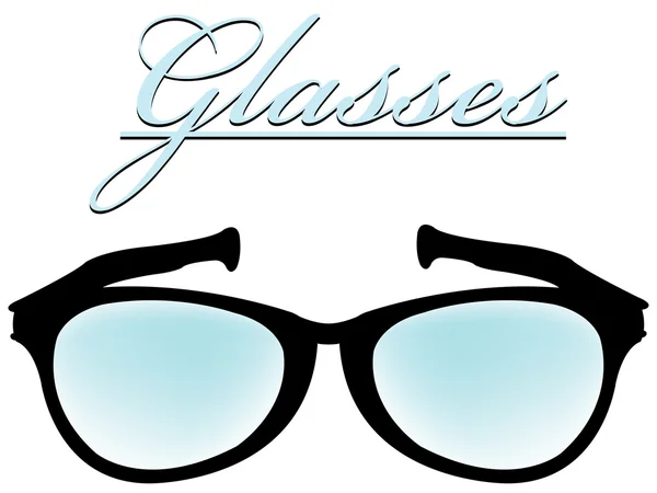 Silueta de gafas aislada en blanco — Vector de stock