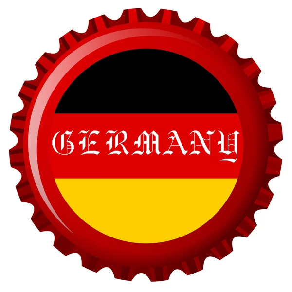 Alemania bandera estilizada en la tapa de la botella — Vector de stock