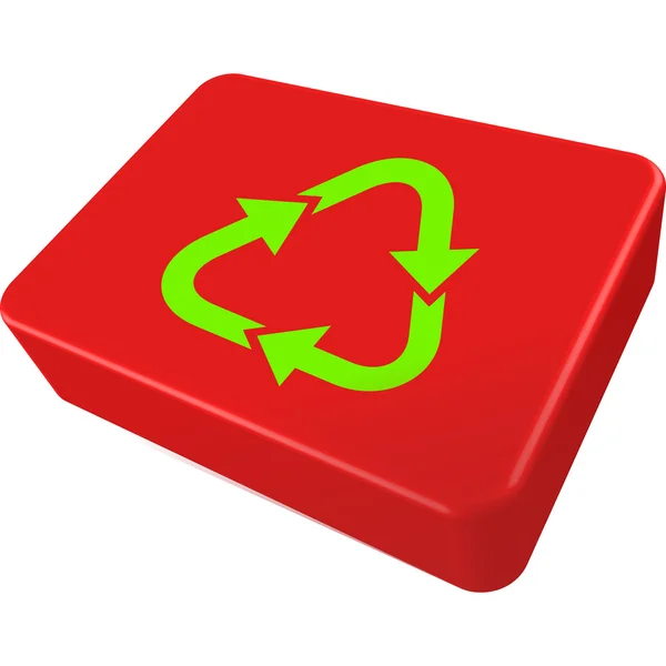 Caja de reciclaje aislada en blanco — Vector de stock