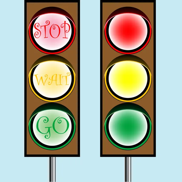Cross road traffic lights — Stock Vector © robertosch #2849693