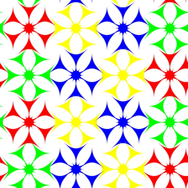 Χωρίς ραφή πρότυπο χρωματισμένα λουλούδια — Διανυσματικό Αρχείο
