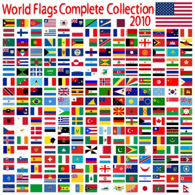 World flags collection clipart