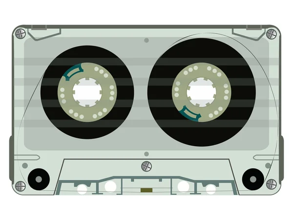 Ses teyp kaset üzerine beyaz izole — Stok Vektör