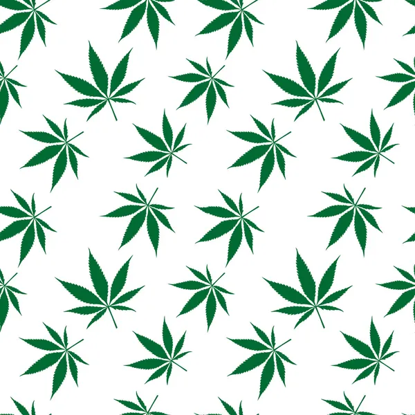 Cannabis patrón sin costura extendido — Vector de stock